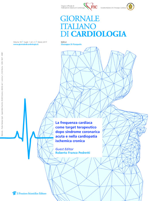 2017 Vol. 18 Suppl. 1 al N. 3 MarzoLa frequenza cardiaca come target terapeutico dopo sindrome coronarica acuta e nella cardiopatia ischemica cronica