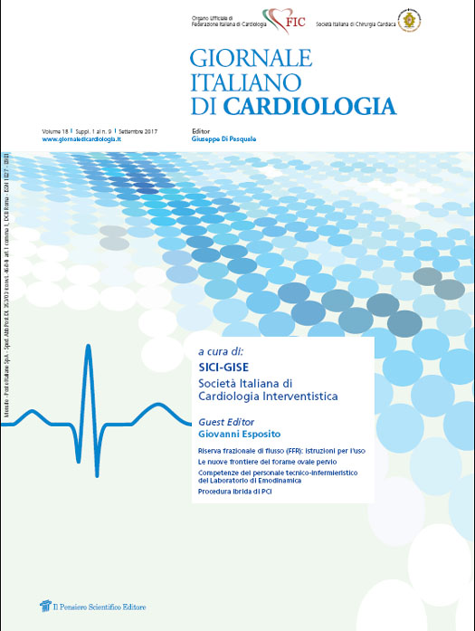 2017 Vol. 18 Suppl. 1 al N. 9 Settembrea cura di: SICI-GISE Società Italiana di Cardiologia Interventistica