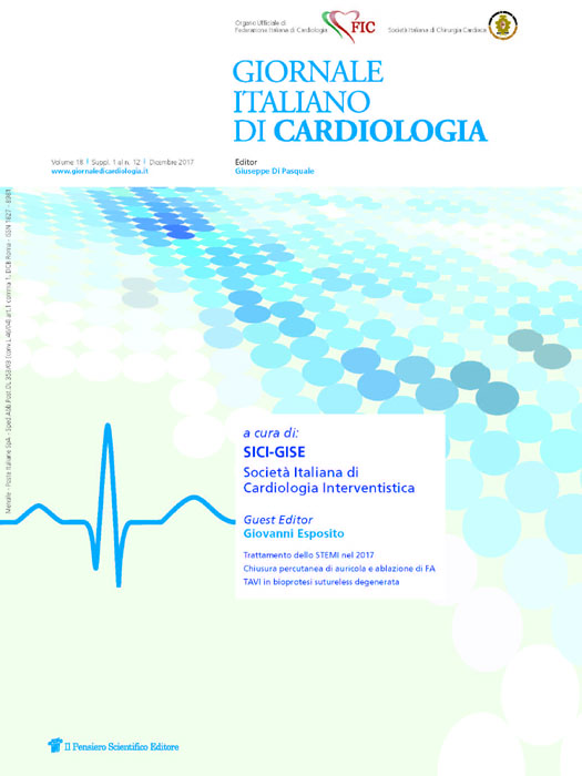 2017 Vol. 18 Suppl. 1 al N. 12 Dicembrea cura di: SICI-GISE Società Italiana di Cardiologia Interventistica