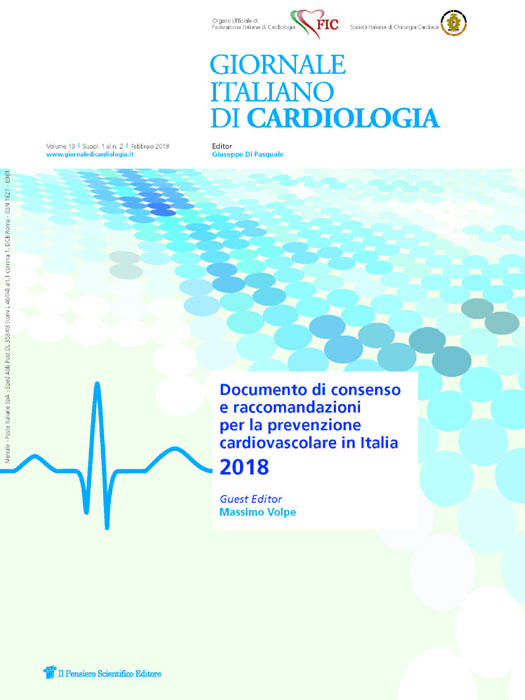 2018 Vol. 19 Suppl. 1 al N. 2 FebbraioDocumento di consenso 
e raccomandazioni per la prevenzione 
cardiovascolare in Italia 2018