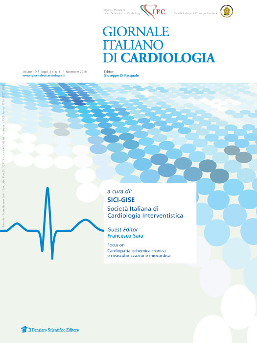 2018 Vol. 19 Suppl. 2 al N. 11 Novembrea cura di: SICI-GISE Società Italiana di Cardiologia Interventistica