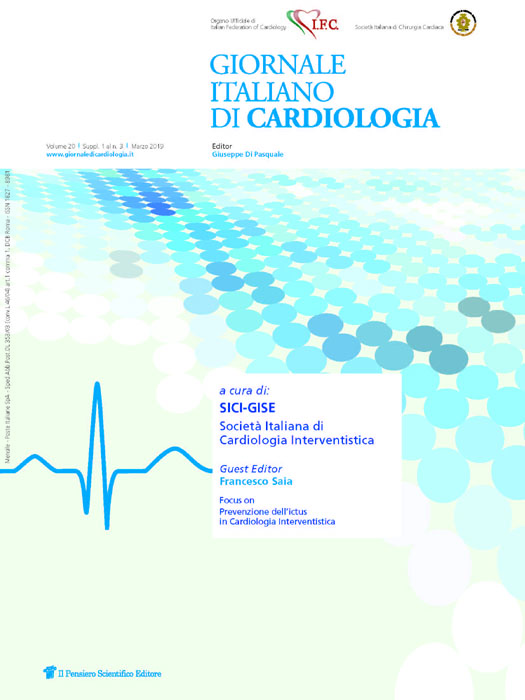 2019 Vol. 20 Suppl. 1 al N. 3 Marzoa cura di: SICI-GISE Società Italiana di Cardiologia Interventistica