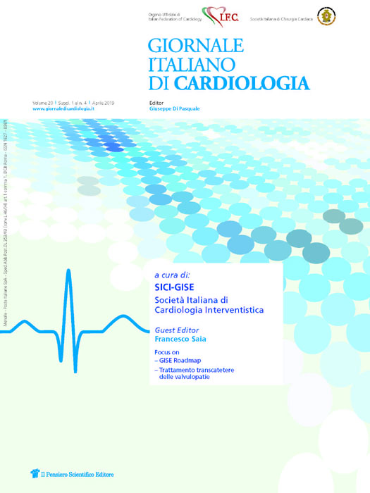 2019 Vol. 20 Suppl. 1 al N. 4 Aprilea cura di: SICI-GISE Società Italiana di Cardiologia Interventistica