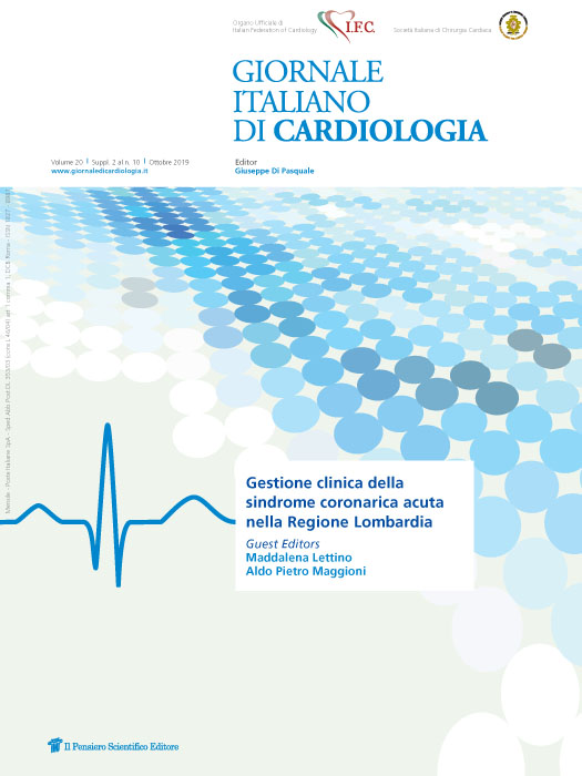 2019 Vol. 20 Suppl. 2 al N. 10 OttobreGestione clinica della sindrome coronarica acuta nella Regione Lombardia