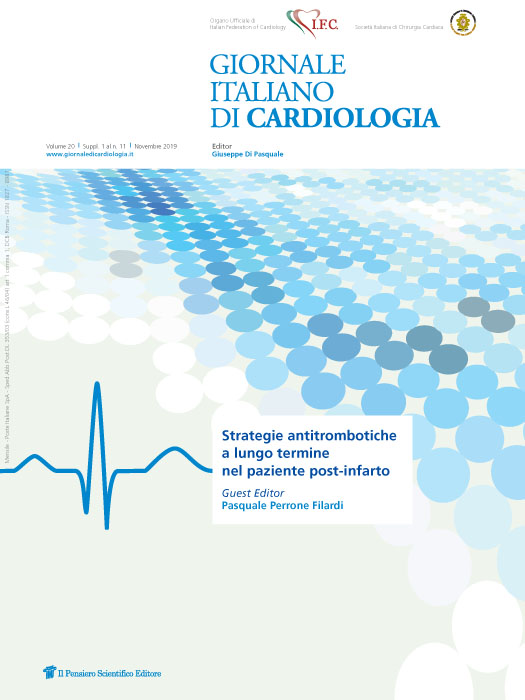 2019 Vol. 20 Suppl. 1 al N. 11 NovembreStrategie antitrombotiche a lungo termine nel paziente post-infarto