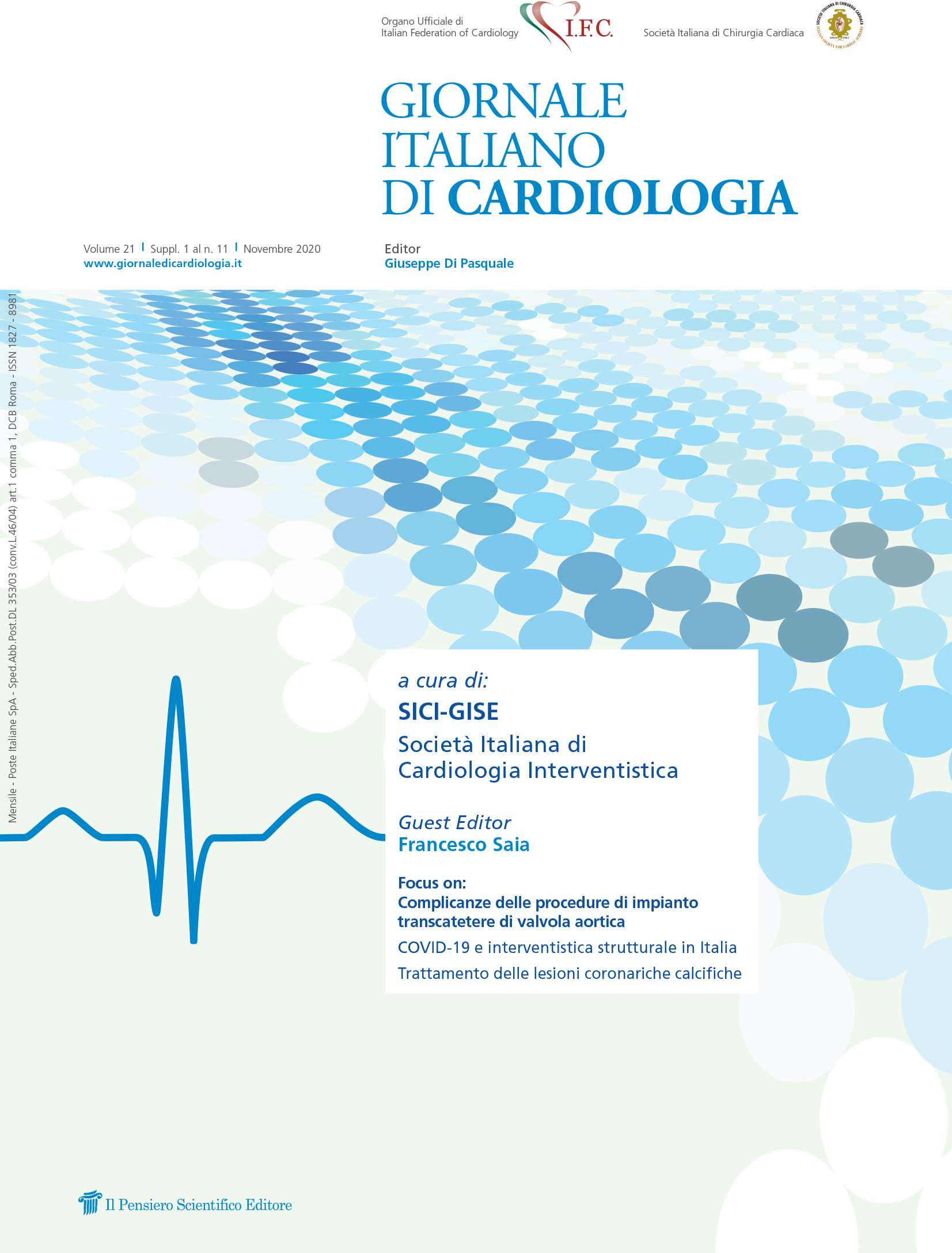 2020 Vol. 21 Suppl. 1 al N. 11 Novembrea cura di: SICI-GISE Società Italiana di Cardiologia Interventistica