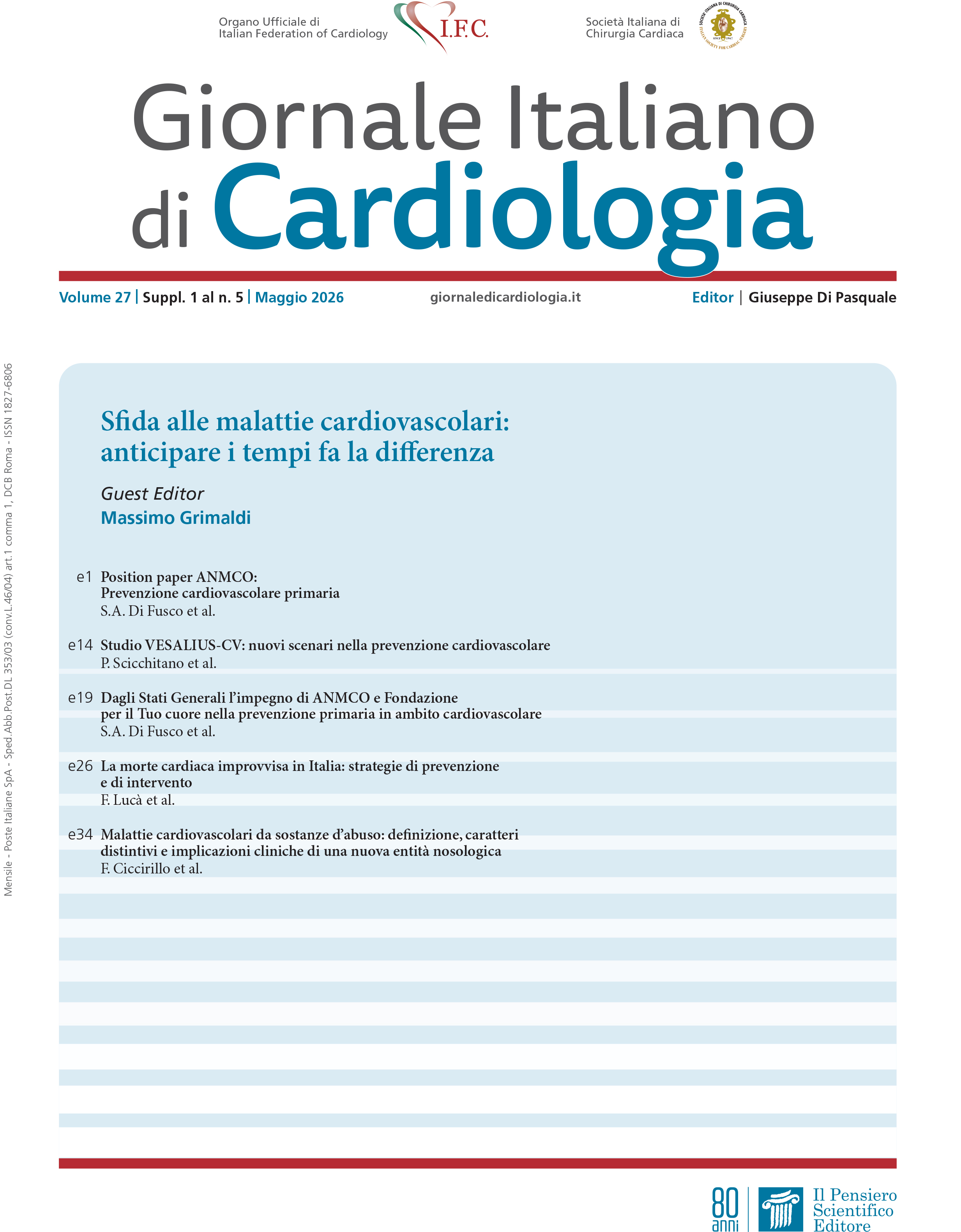 2026 Vol. 27 Suppl. 1 al N. 5 MaggioSfida alle malattie cardiovascolari: anticipare i tempi fa la differenza