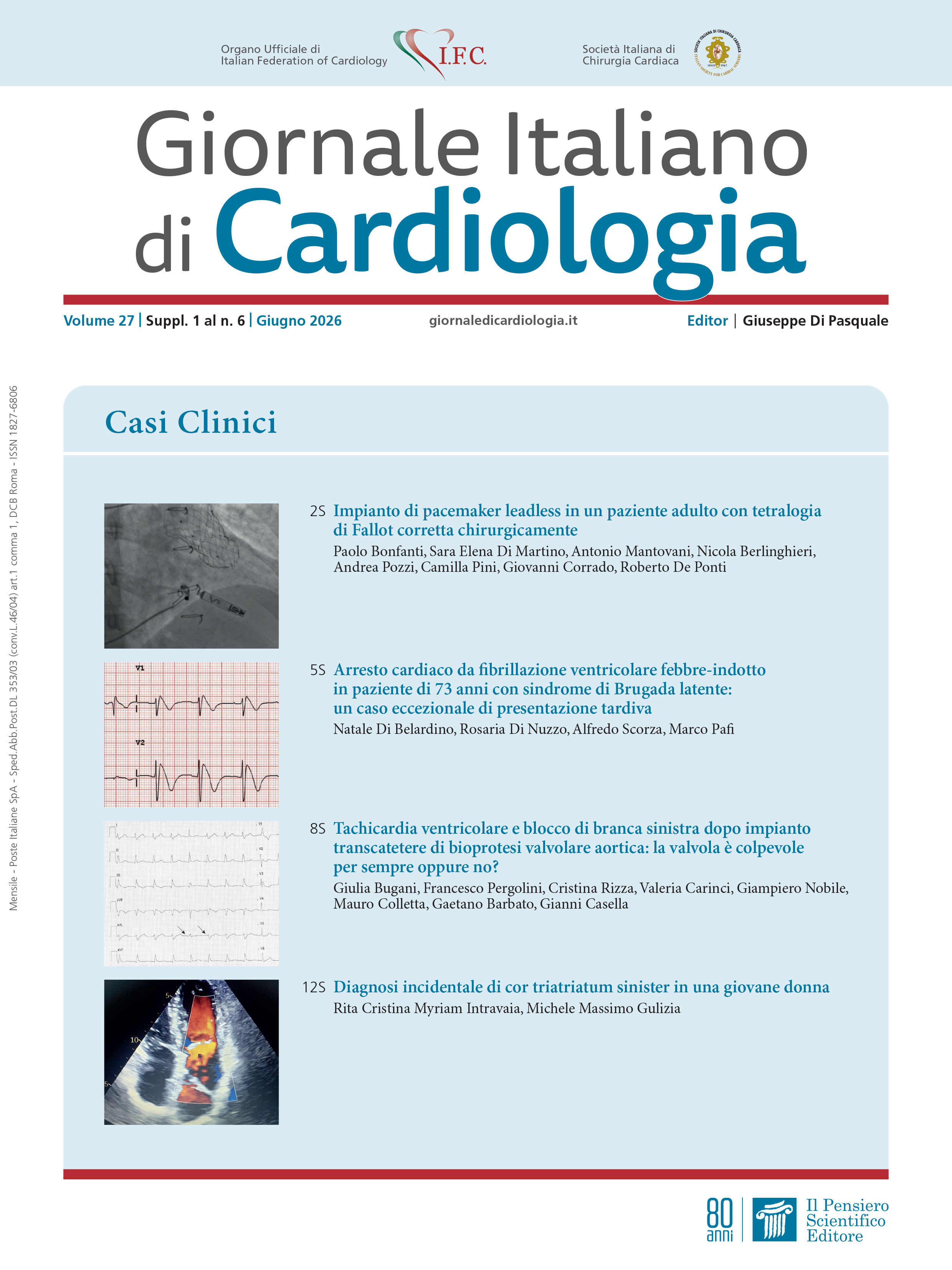 2026 Vol. 27 Suppl. 1 al N. 6 GiugnoGIC Casi Clinici