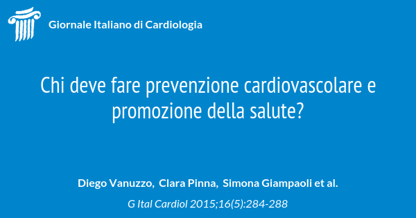 Chi deve fare prevenzione cardiovascolare e promozione della salute ...